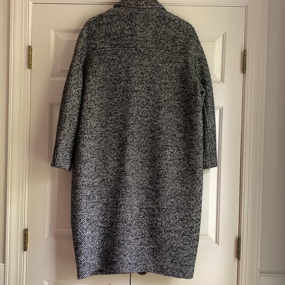ZARA OVERSIZED COAT, BLACK/WHITE, Large - Picture 6 of 15